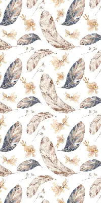 Roller blind for large window with leaves pattern