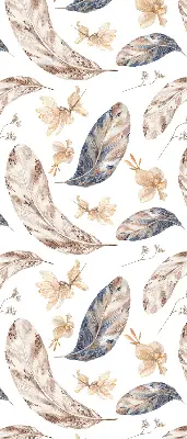 Roller blind for large window with leaves pattern