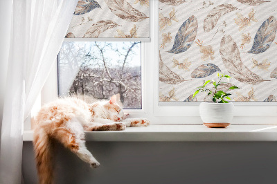 Roller blind for large window Leaves