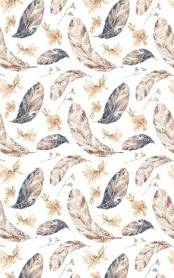 Roller blind for large window with leaves pattern