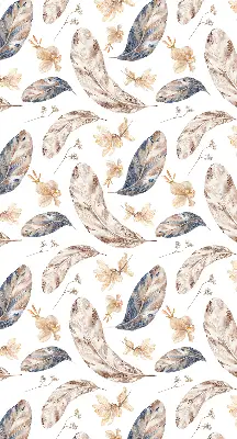 Roller blind for large window with leaves pattern