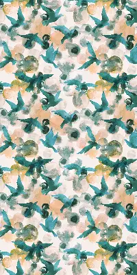 Roller blind modern birds and colorful spots pattern