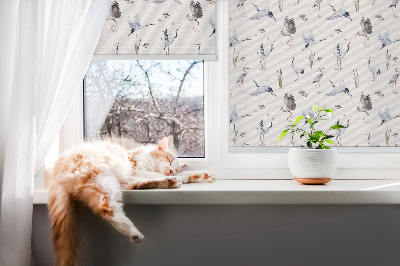 Roller blind for large window Herons