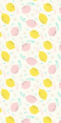 Roller blind for large window Pink and yellow lemons