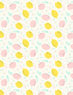 Roller blind for large window Pink and yellow lemons