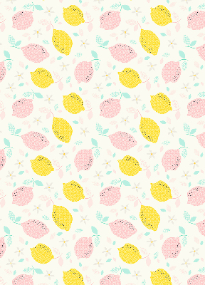 Roller blind for large window Pink and yellow lemons