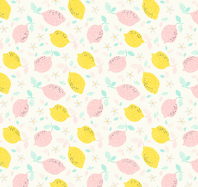 Roller blind for large window Pink and yellow lemons