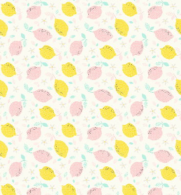Roller blind for large window Pink and yellow lemons