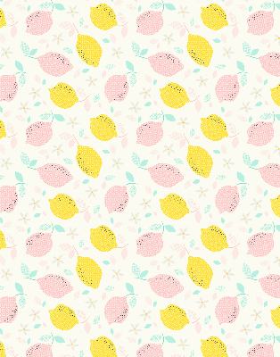 Roller blind for large window Pink and yellow lemons