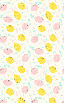 Roller blind for large window Pink and yellow lemons