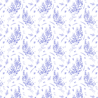 Fabric roller blind Purple plants