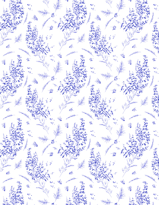 Fabric roller blind Purple plants