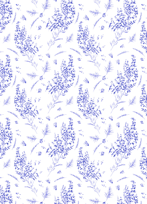 Fabric roller blind Purple plants