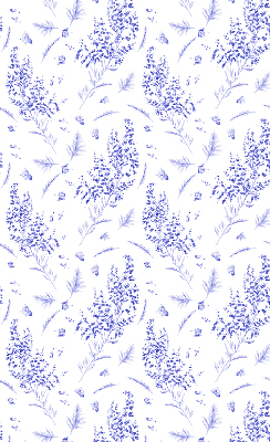 Fabric roller blind Purple plants