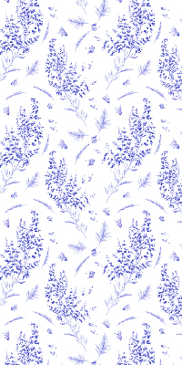 Fabric roller blind Purple plants