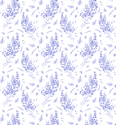 Fabric roller blind Purple plants