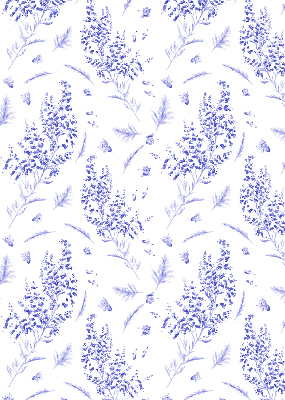 Fabric roller blind Purple plants