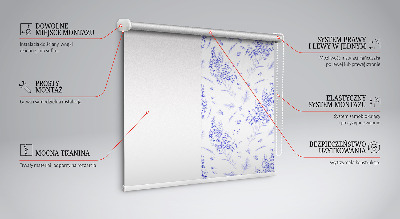 Fabric roller blind Purple plants