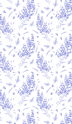 Fabric roller blind Purple plants