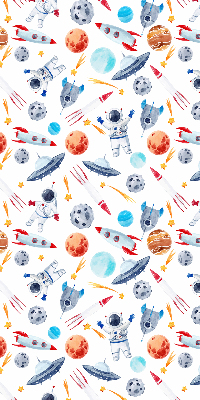 Modern roller blind Rockets, cosmonauts, planets and UFOs