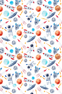 Modern roller blind Rockets, cosmonauts, planets and UFOs