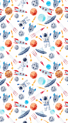 Modern roller blind Rockets, cosmonauts, planets and UFOs