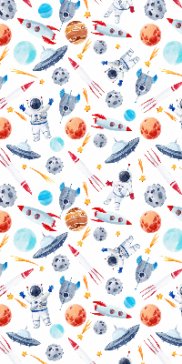 Modern roller blind Rockets, cosmonauts, planets and UFOs