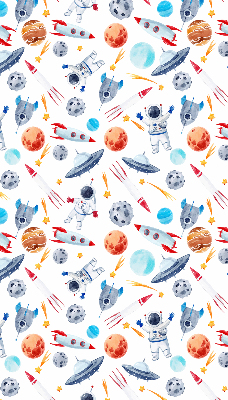 Modern roller blind Rockets, cosmonauts, planets and UFOs