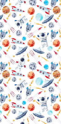 Modern roller blind Rockets, cosmonauts, planets and UFOs