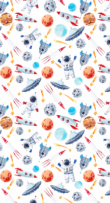 Modern roller blind Rockets, cosmonauts, planets and UFOs