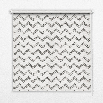 Roller blind for large window Gray horizontal zigzags