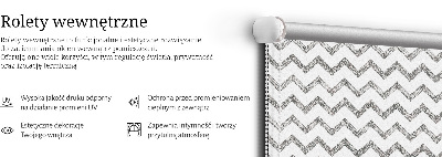 Roller blind for large window Gray horizontal zigzags