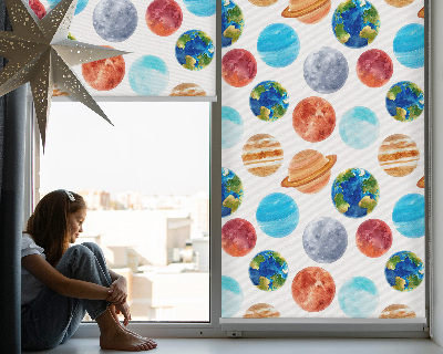 Fabric roller blind Planets