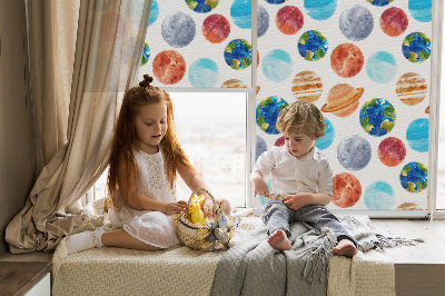 Fabric roller blind Planets
