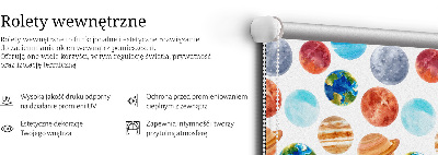 Fabric roller blind Planets