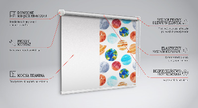 Fabric roller blind Planets