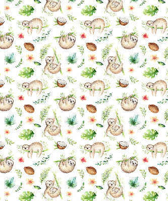 Fabric roller blind Sloths and plants