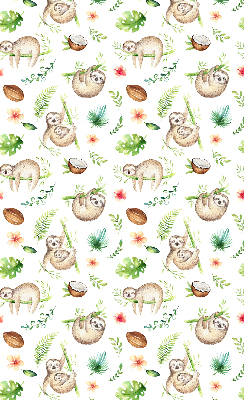 Fabric roller blind Sloths and plants