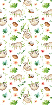 Fabric roller blind Sloths and plants