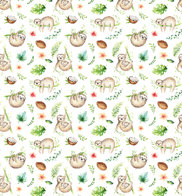 Fabric roller blind Sloths and plants