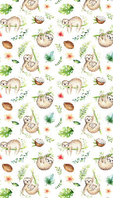 Fabric roller blind Sloths and plants