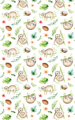 Fabric roller blind Sloths and plants