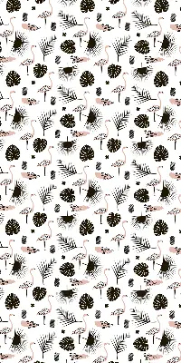 Modern roller blind flamingos and leaves print