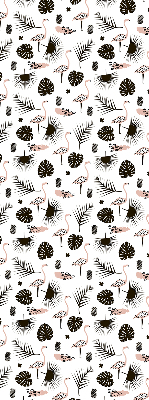 Modern roller blind Flamingos and leaves