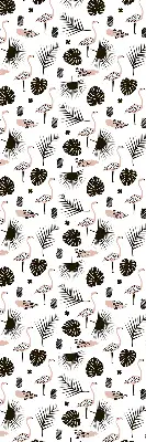 Modern roller blind flamingos and leaves print