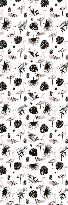 Modern roller blind Flamingos and leaves