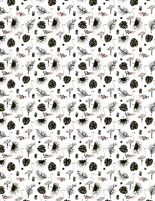 Modern roller blind flamingos and leaves print