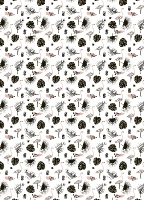 Modern roller blind flamingos and leaves print