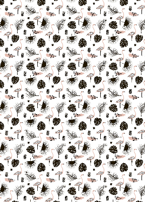 Modern roller blind Flamingos and leaves