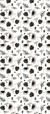 Modern roller blind flamingos and leaves print